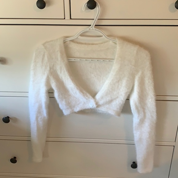 Soft White Cropped Sweater - Picture 1 of 2